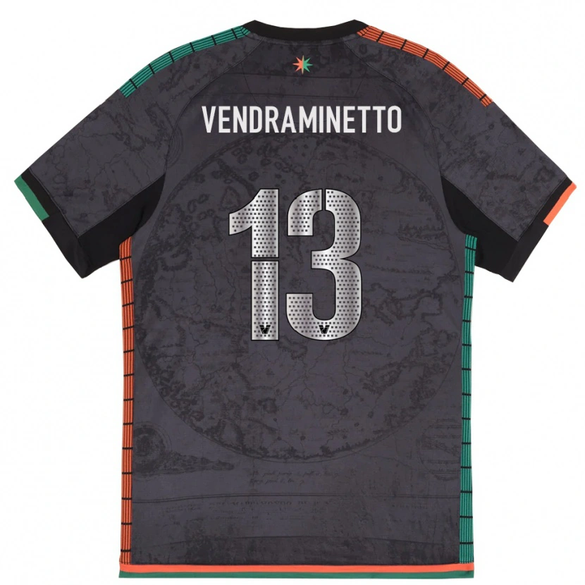 Danxen Kinder Andrea Vendraminetto #13 Dunkelgrau Heimtrikot Trikot 2025/26 T-Shirt