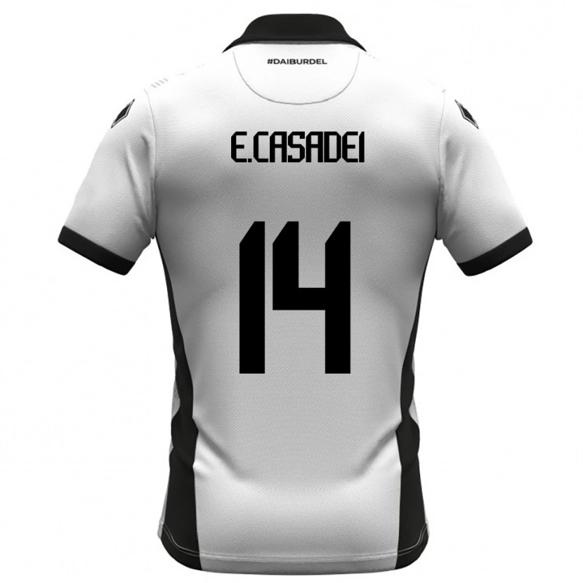 Danxen Kinder Enea Casadei #14 Weiß Schwarz Orange Heimtrikot Trikot 2025/26 T-Shirt