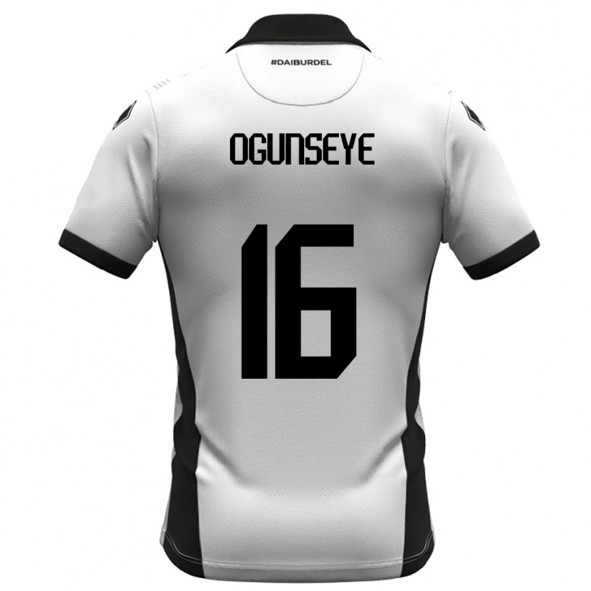 Danxen Kinder Roberto Ogunseye #16 Weiß Schwarz Orange Heimtrikot Trikot 2025/26 T-Shirt