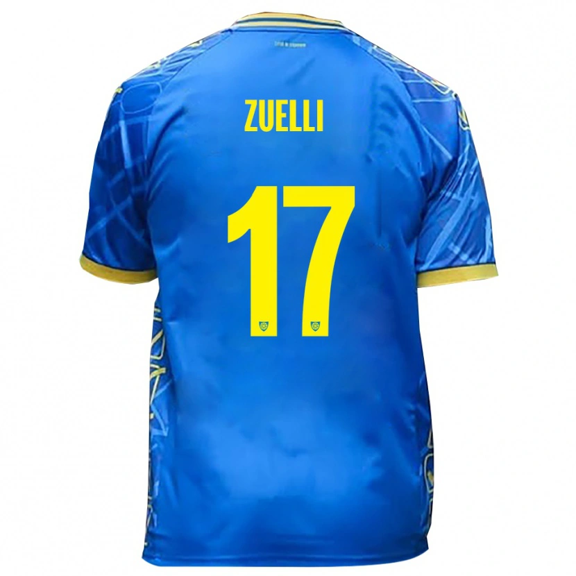 Danxen Kinder Emanuele Zuelli #17 Himmelblau Gelb Heimtrikot Trikot 2025/26 T-Shirt