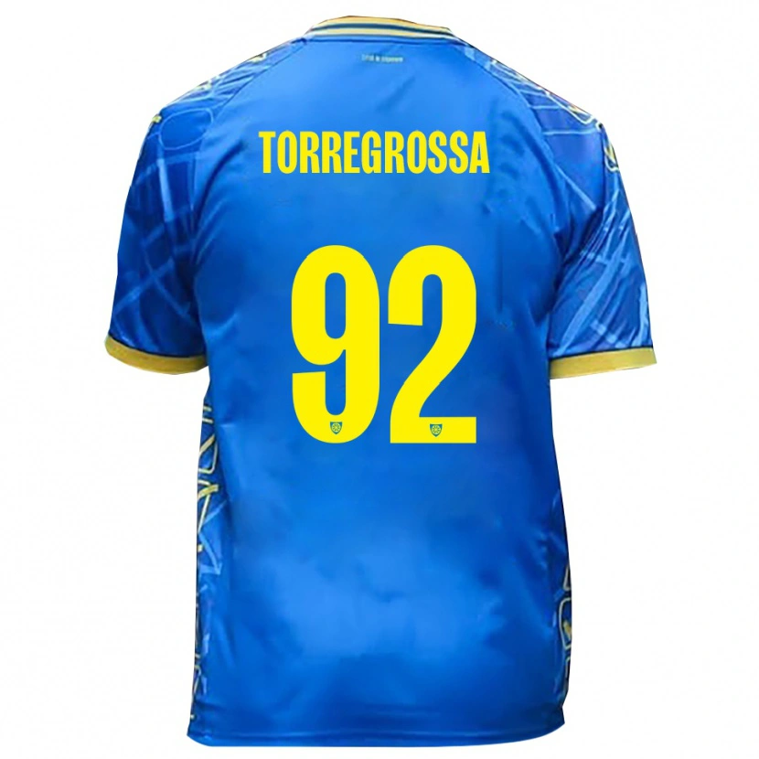 Danxen Kinder Ernesto Torregrossa #92 Himmelblau Gelb Heimtrikot Trikot 2025/26 T-Shirt