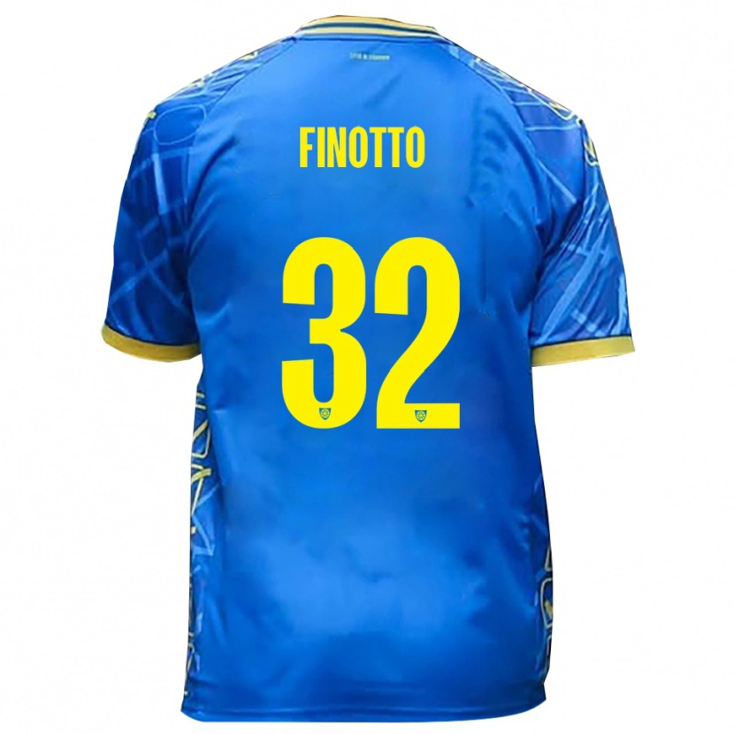 Danxen Kinder Mattia Finotto #32 Himmelblau Gelb Heimtrikot Trikot 2025/26 T-Shirt