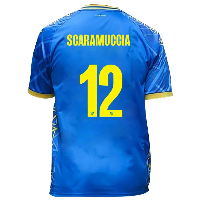 Danxen Kinder Francesco Scaramuccia #12 Himmelblau Gelb Heimtrikot Trikot 2025/26 T-Shirt