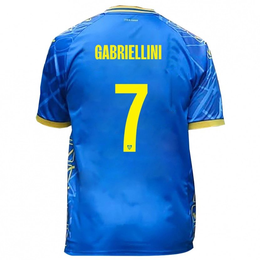 Danxen Kinder Emanuele Gabriellini #7 Himmelblau Gelb Heimtrikot Trikot 2025/26 T-Shirt