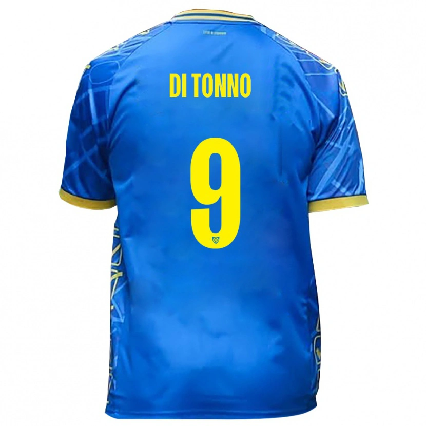 Danxen Kinder Edoardo Di Tonno #9 Himmelblau Gelb Heimtrikot Trikot 2025/26 T-Shirt