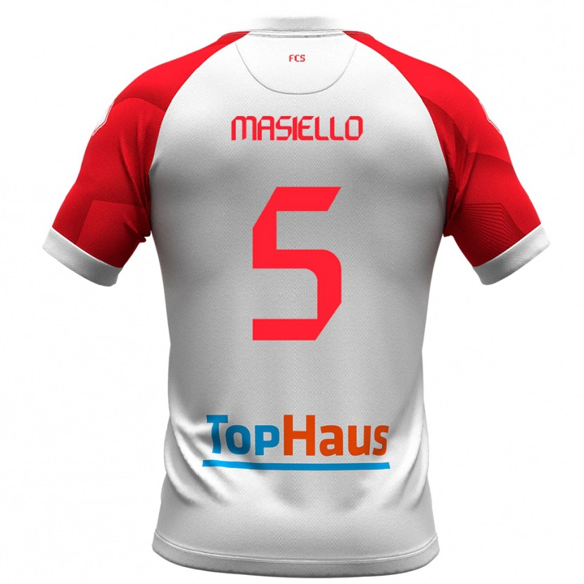Danxen Kinder Andrea Masiello #5 Weiß Rot Heimtrikot Trikot 2025/26 T-Shirt