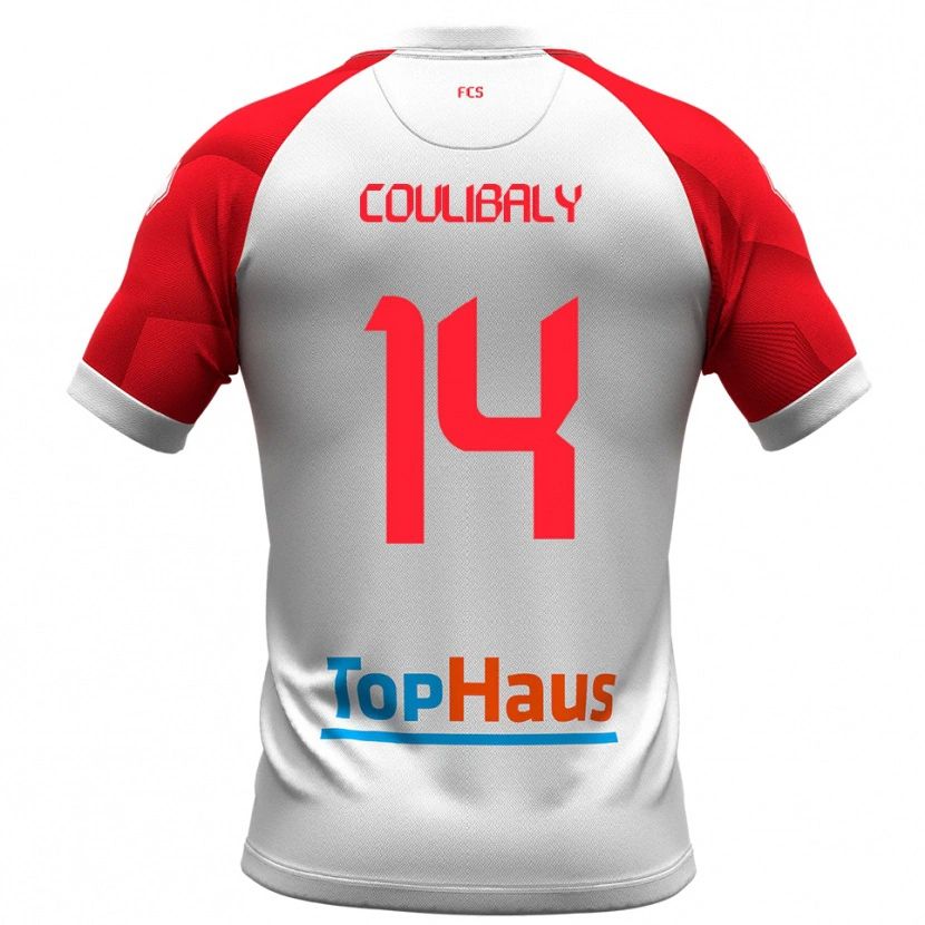 Danxen Kinder Mamadou Coulibaly #14 Weiß Rot Heimtrikot Trikot 2025/26 T-Shirt