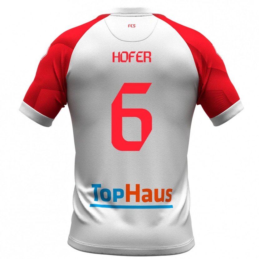 Danxen Kinder Patrik Hofer #6 Weiß Rot Heimtrikot Trikot 2025/26 T-Shirt