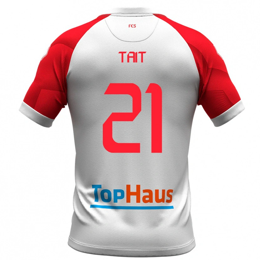 Danxen Kinder Fabian Tait #21 Weiß Rot Heimtrikot Trikot 2025/26 T-Shirt