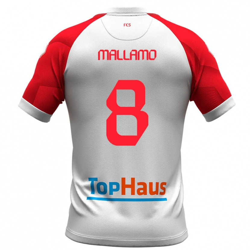 Danxen Kinder Alessandro Mallamo #8 Weiß Rot Heimtrikot Trikot 2025/26 T-Shirt