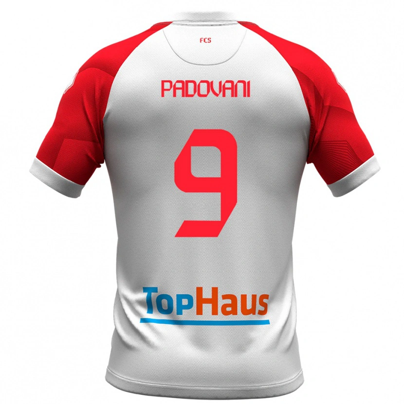 Danxen Kinder Simone Padovani #9 Weiß Rot Heimtrikot Trikot 2025/26 T-Shirt