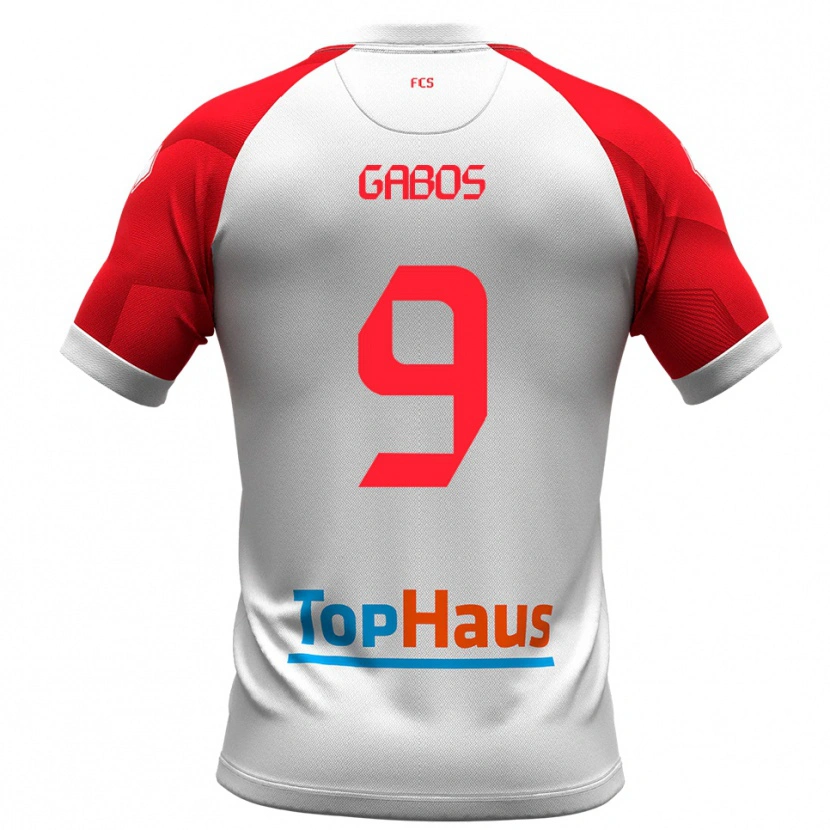 Danxen Kinder Ricky Gabos #9 Weiß Rot Heimtrikot Trikot 2025/26 T-Shirt