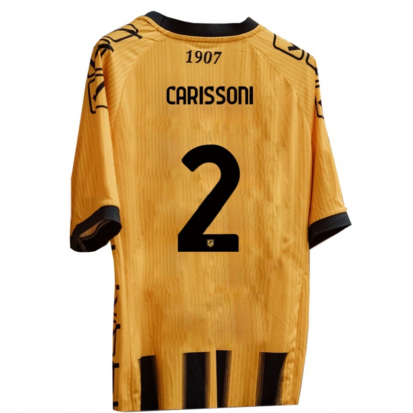 Danxen Kinder Lorenzo Carissoni #2 Gelb Schwarz Heimtrikot Trikot 2025/26 T-Shirt