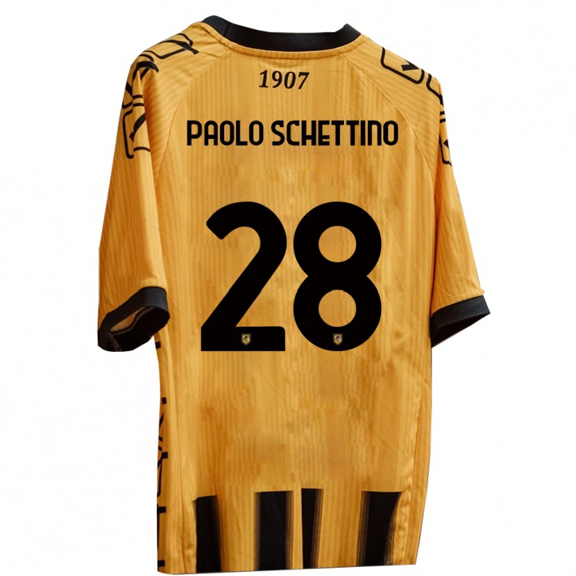 Danxen Kinder Francesco Paolo Schettino #28 Gelb Schwarz Heimtrikot Trikot 2025/26 T-Shirt