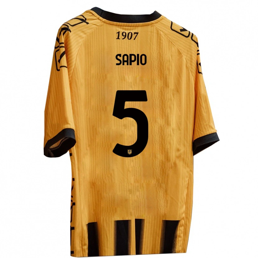 Danxen Kinder Jacopo Sapio #5 Gelb Schwarz Heimtrikot Trikot 2025/26 T-Shirt