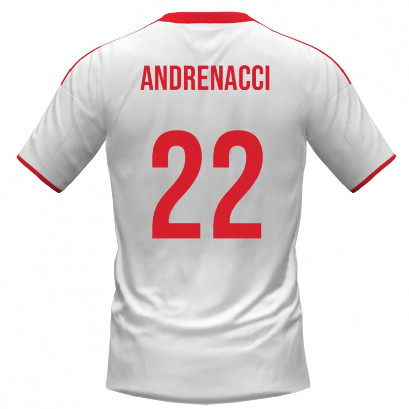 Danxen Kinder Lorenzo Andrenacci #22 Weiß Rot Heimtrikot Trikot 2025/26 T-Shirt