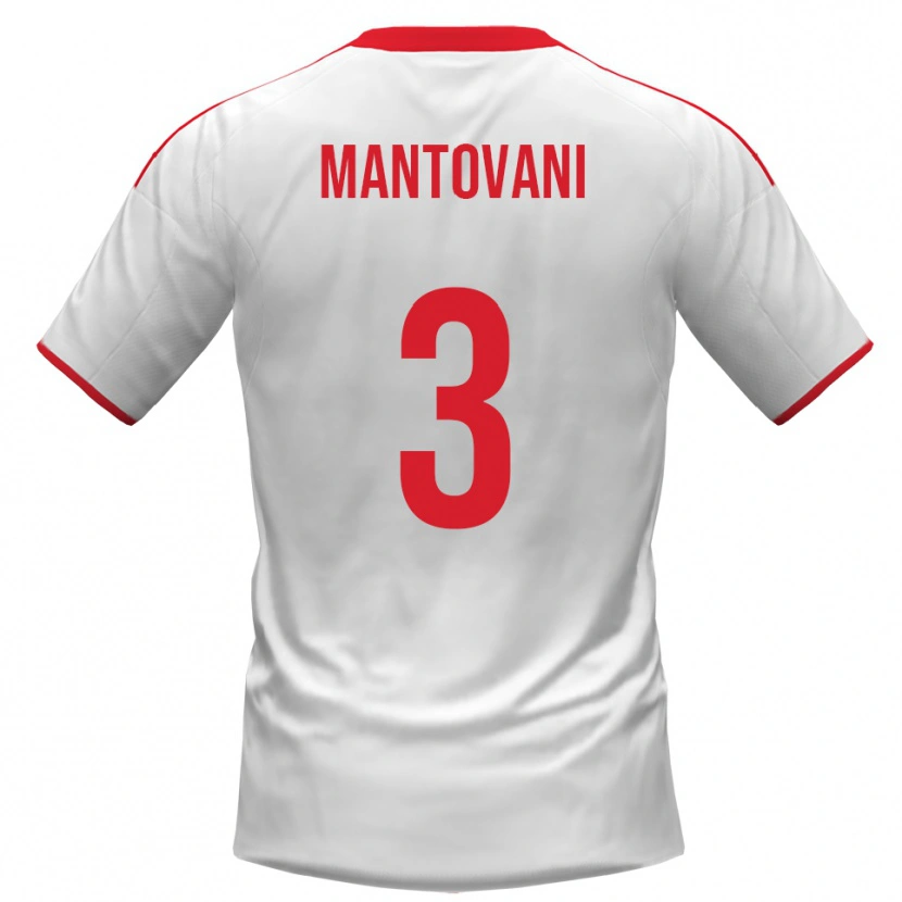 Danxen Kinder Valerio Mantovani #3 Weiß Rot Heimtrikot Trikot 2025/26 T-Shirt