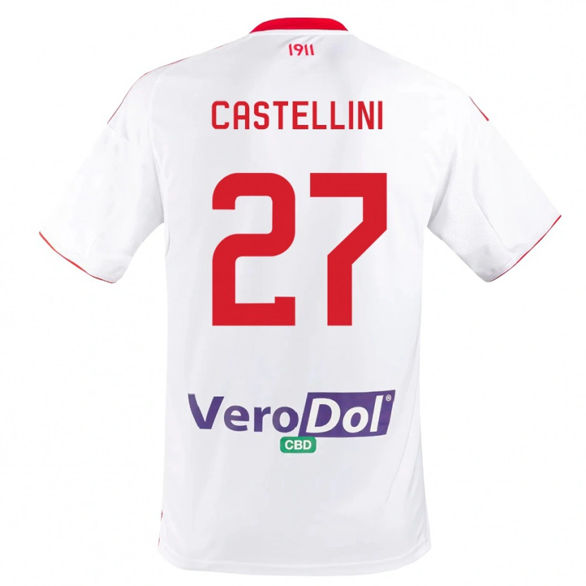 Danxen Kinder Alessio Castellini #27 Weiß Rot Heimtrikot Trikot 2025/26 T-Shirt
