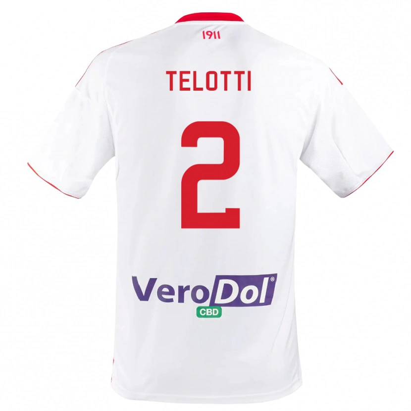 Danxen Kinder Giacomo Telotti #2 Weiß Rot Heimtrikot Trikot 2025/26 T-Shirt