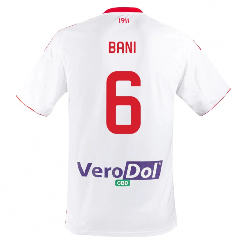 Danxen Kinder Cristiano Bani #6 Weiß Rot Heimtrikot Trikot 2025/26 T-Shirt