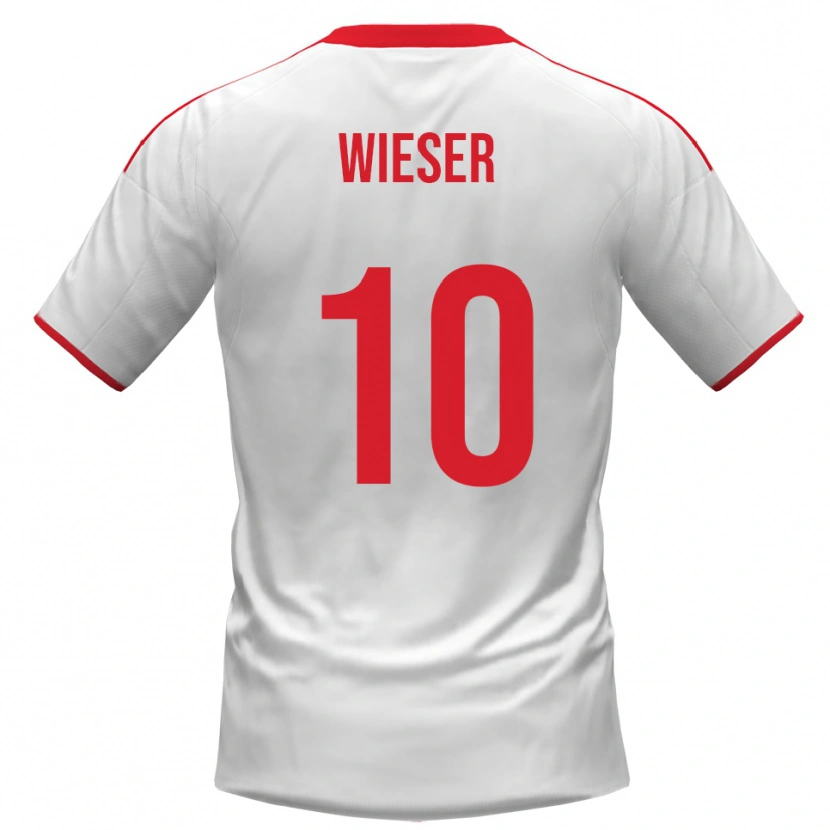 Danxen Kinder David Wieser #10 Weiß Rot Heimtrikot Trikot 2025/26 T-Shirt