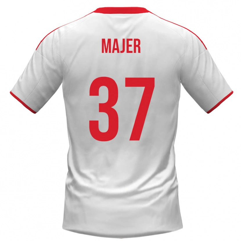 Danxen Kinder Zan Majer #37 Weiß Rot Heimtrikot Trikot 2025/26 T-Shirt