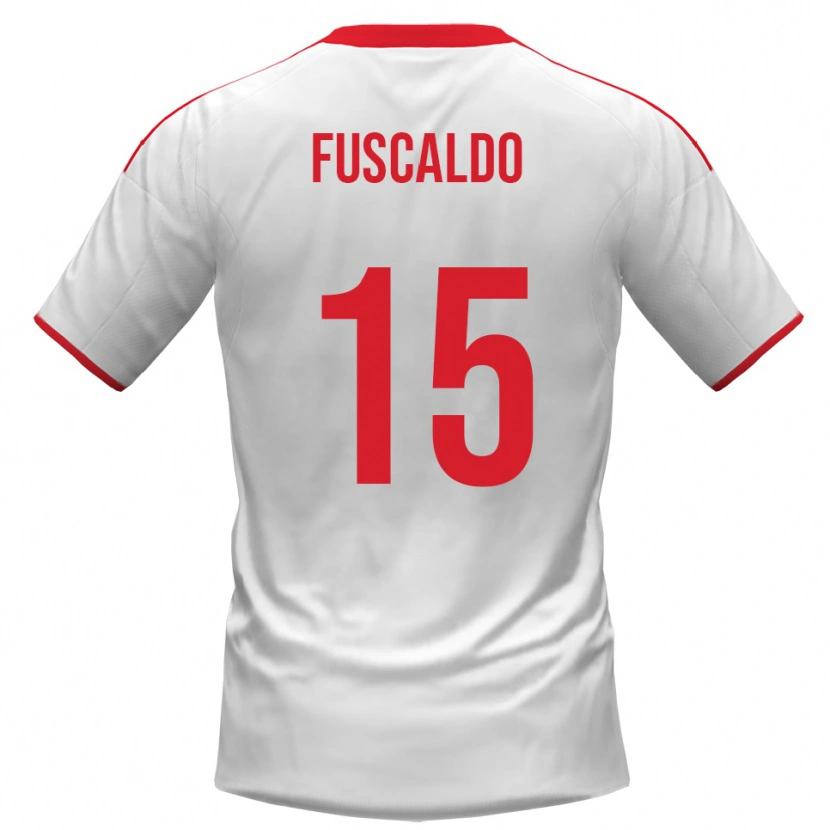Danxen Kinder Manuel Fuscaldo #15 Weiß Rot Heimtrikot Trikot 2025/26 T-Shirt