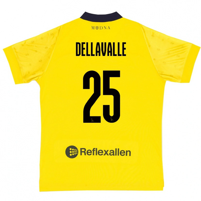 Danxen Kinder Alessandro Dellavalle #25 Gelb Marineblau Heimtrikot Trikot 2025/26 T-Shirt