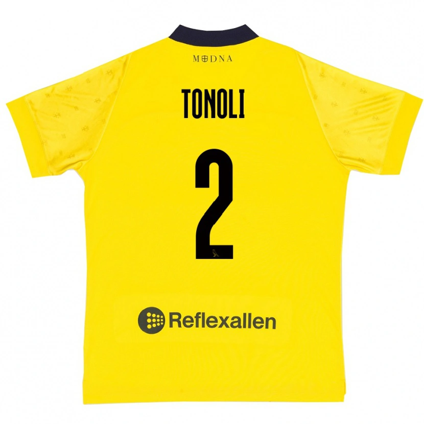 Danxen Kinder Daniel Tonoli #2 Gelb Marineblau Heimtrikot Trikot 2025/26 T-Shirt