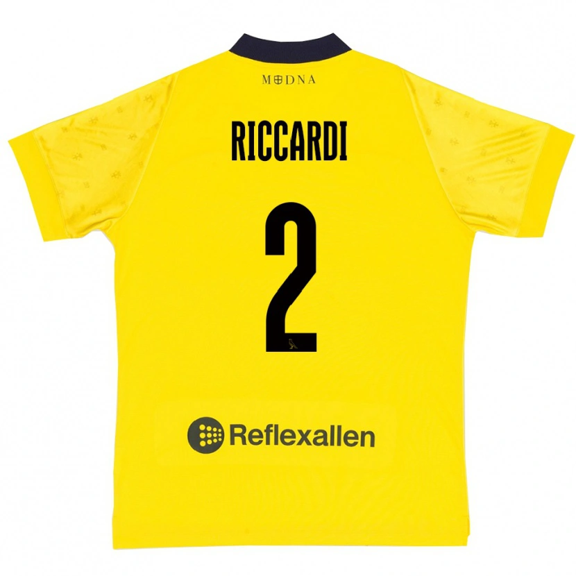 Danxen Kinder Marcello Riccardi #2 Gelb Marineblau Heimtrikot Trikot 2025/26 T-Shirt