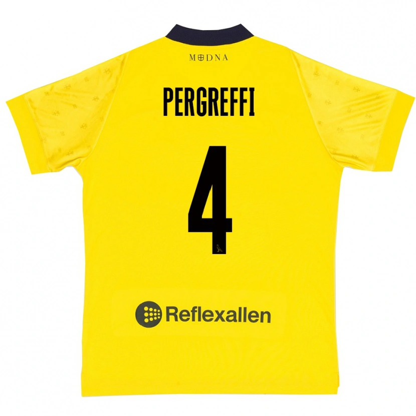Danxen Kinder Antonio Pergreffi #4 Gelb Marineblau Heimtrikot Trikot 2025/26 T-Shirt