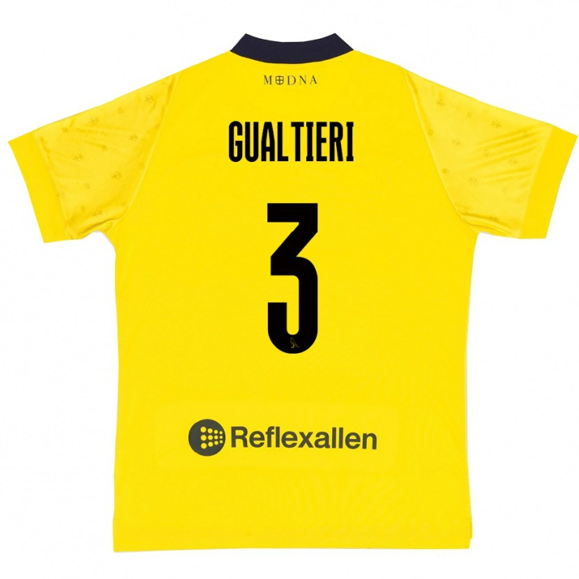 Danxen Kinder Stefano Gualtieri #3 Gelb Marineblau Heimtrikot Trikot 2025/26 T-Shirt