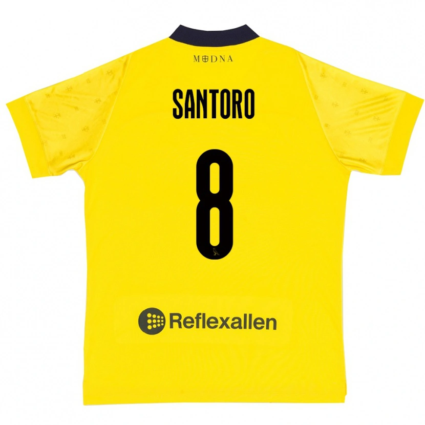 Danxen Kinder Simone Santoro #8 Gelb Marineblau Heimtrikot Trikot 2025/26 T-Shirt