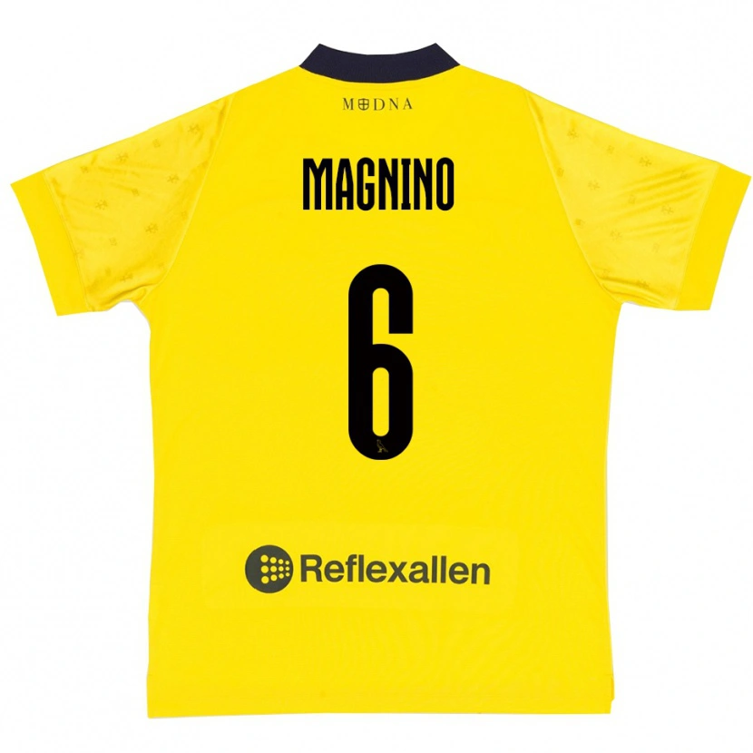 Danxen Kinder Luca Magnino #6 Gelb Marineblau Heimtrikot Trikot 2025/26 T-Shirt