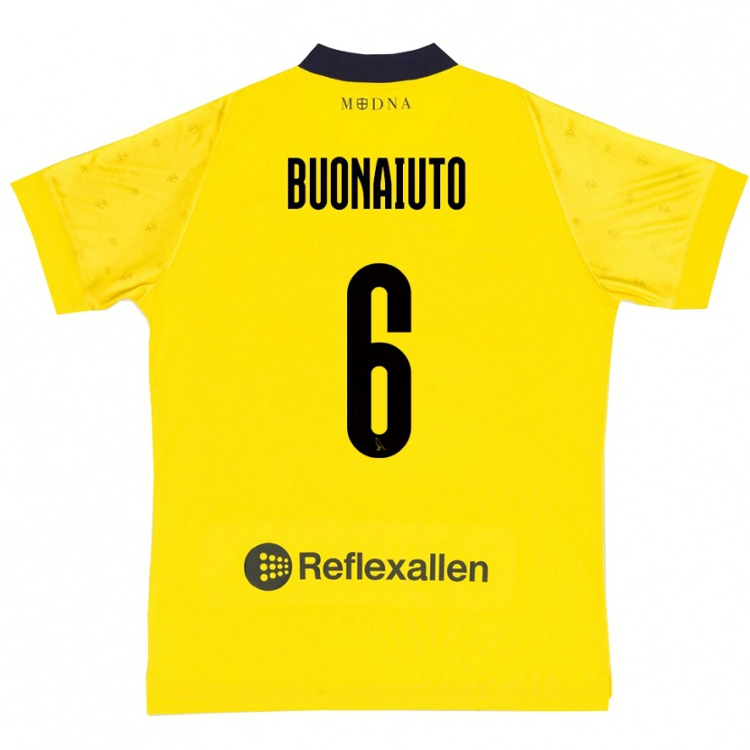 Danxen Kinder Alessandro Buonaiuto #6 Gelb Marineblau Heimtrikot Trikot 2025/26 T-Shirt