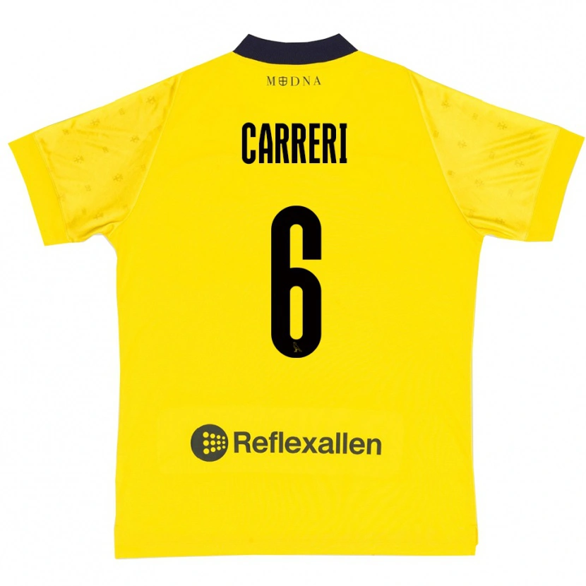 Danxen Kinder Carlo Carreri #6 Gelb Marineblau Heimtrikot Trikot 2025/26 T-Shirt