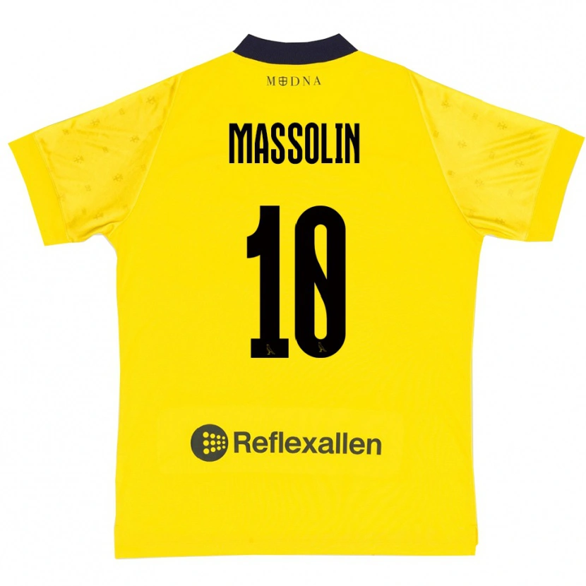 Danxen Kinder Yanis Massolin #10 Gelb Marineblau Heimtrikot Trikot 2025/26 T-Shirt