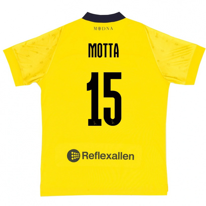 Danxen Kinder Nicolò Motta #15 Gelb Marineblau Heimtrikot Trikot 2025/26 T-Shirt
