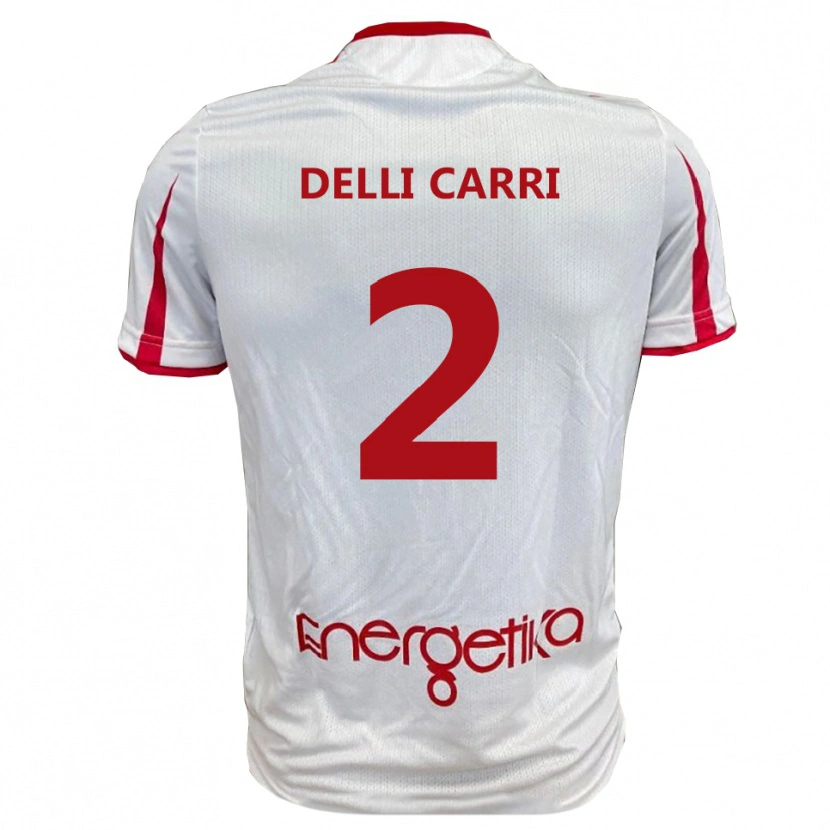 Danxen Kinder Filippo Delli Carri #2 Weiß Rot Heimtrikot Trikot 2025/26 T-Shirt