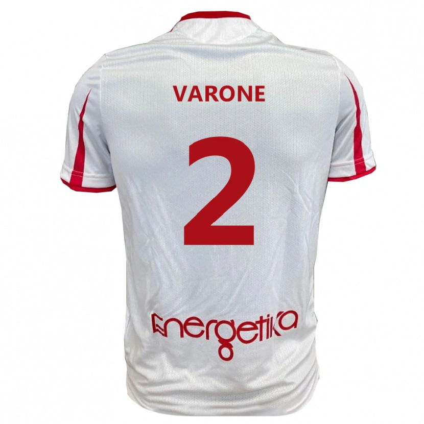 Danxen Kinder Francesco Varone #2 Weiß Rot Heimtrikot Trikot 2025/26 T-Shirt