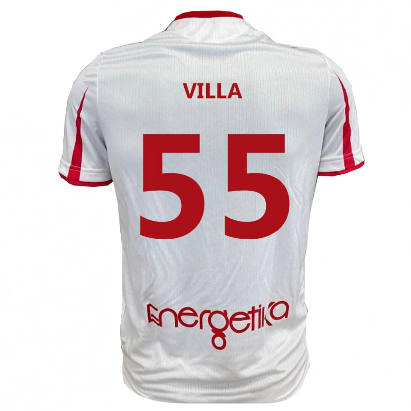 Danxen Kinder Lorenzo Villa #55 Weiß Rot Heimtrikot Trikot 2025/26 T-Shirt