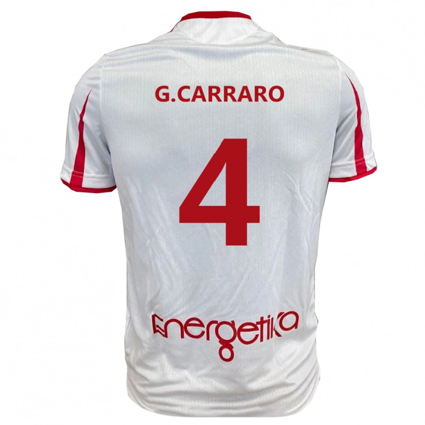 Danxen Kinder Giulio Carraro #4 Weiß Rot Heimtrikot Trikot 2025/26 T-Shirt