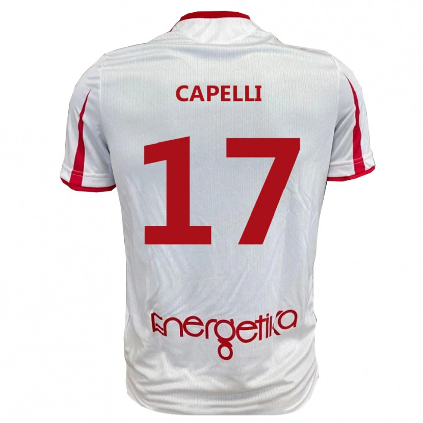 Danxen Kinder Alessandro Capelli #17 Weiß Rot Heimtrikot Trikot 2025/26 T-Shirt