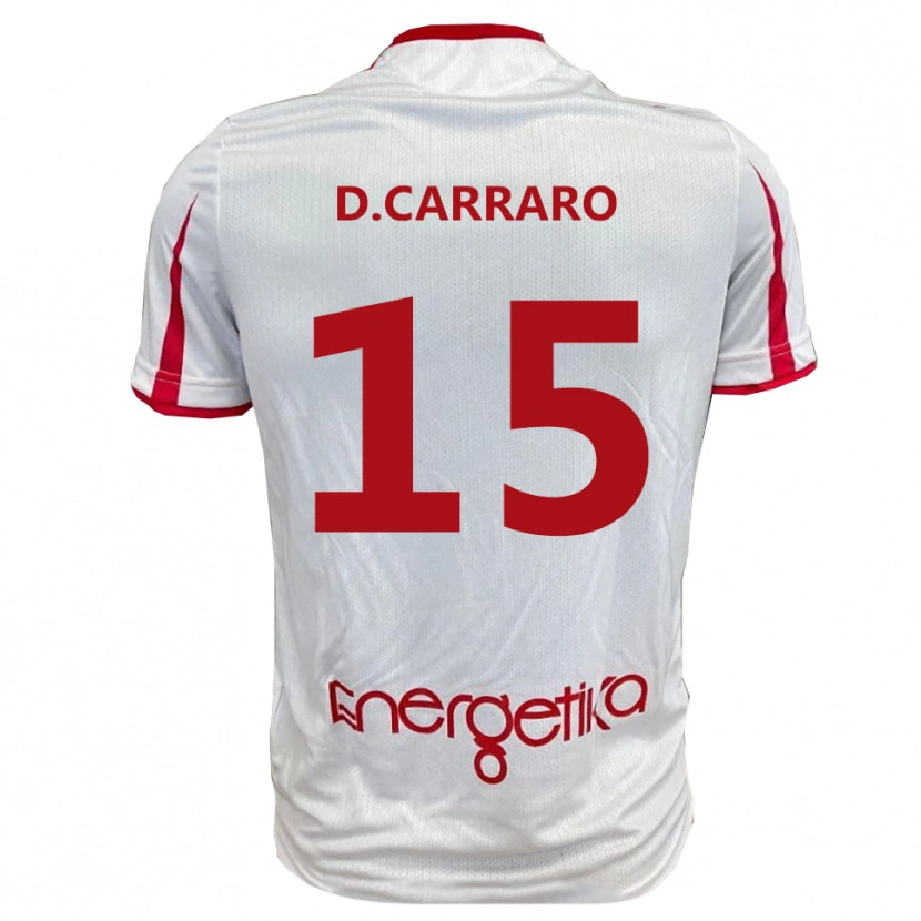 Danxen Kinder Davide Carraro #15 Weiß Rot Heimtrikot Trikot 2025/26 T-Shirt
