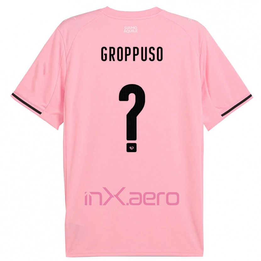 Danxen Kinder Gabriele Groppuso #0 Pink Schwarz Heimtrikot Trikot 2025/26 T-Shirt