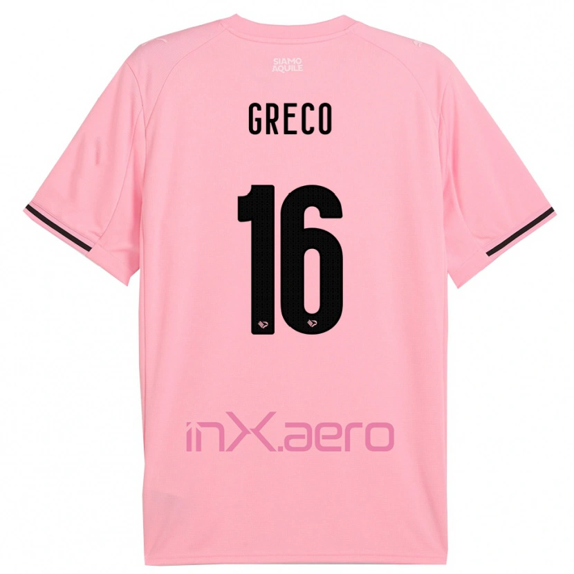 Danxen Kinder Riccardo Greco #16 Pink Schwarz Heimtrikot Trikot 2025/26 T-Shirt