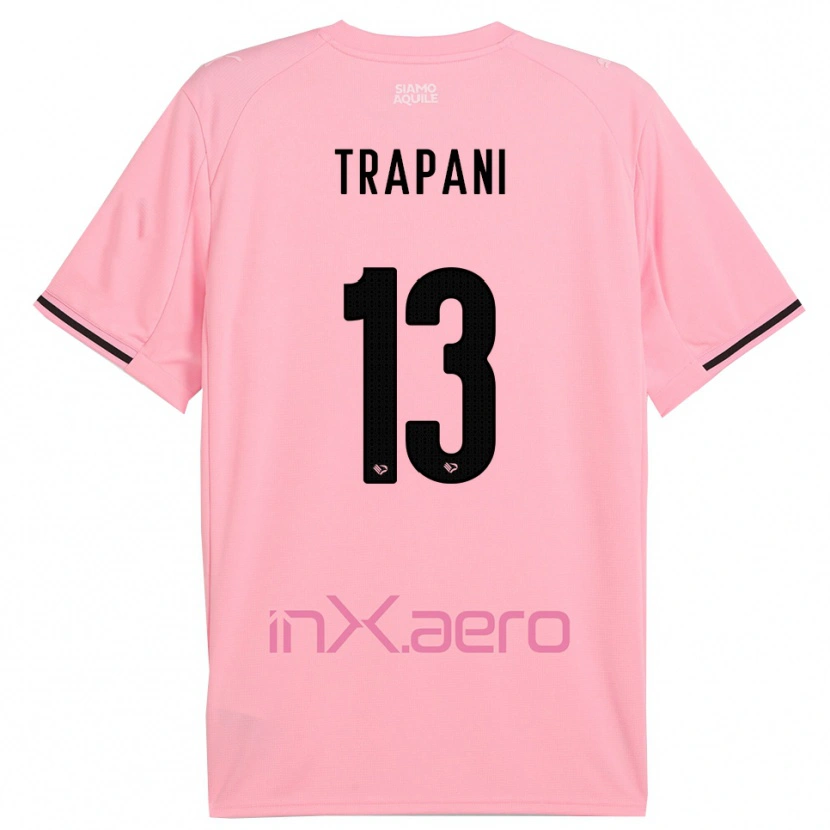 Danxen Kinder Nicolò Trapani #13 Pink Schwarz Heimtrikot Trikot 2025/26 T-Shirt
