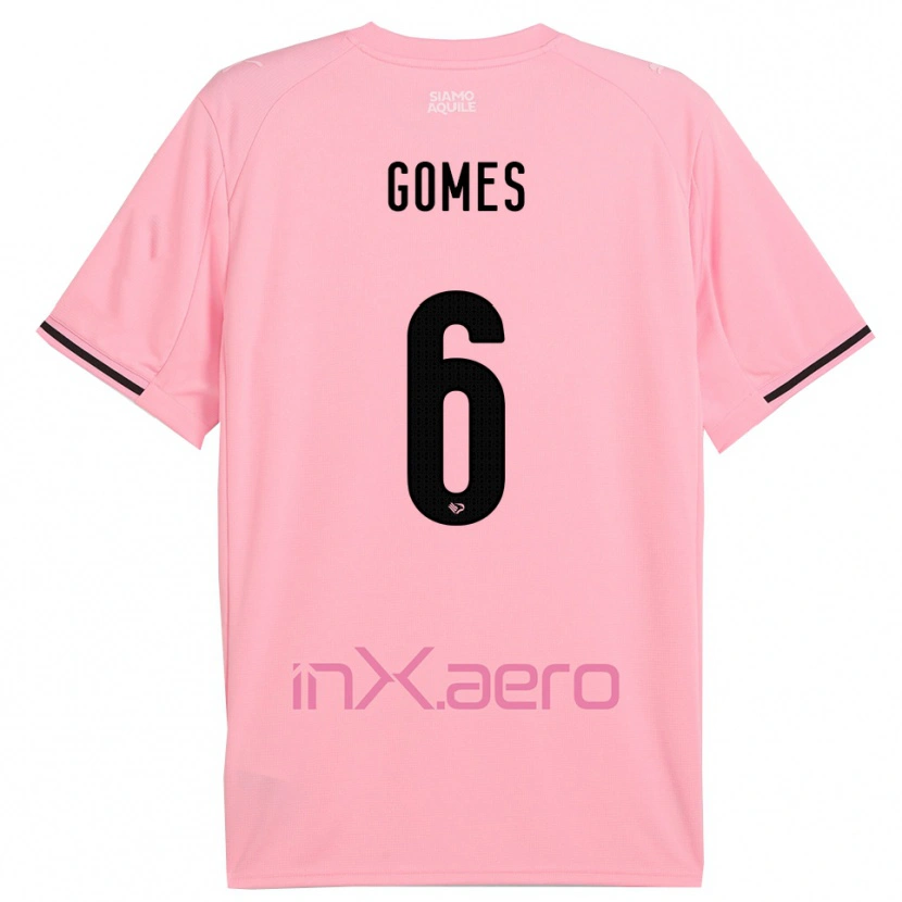 Danxen Kinder Claudio Gomes #6 Pink Schwarz Heimtrikot Trikot 2025/26 T-Shirt