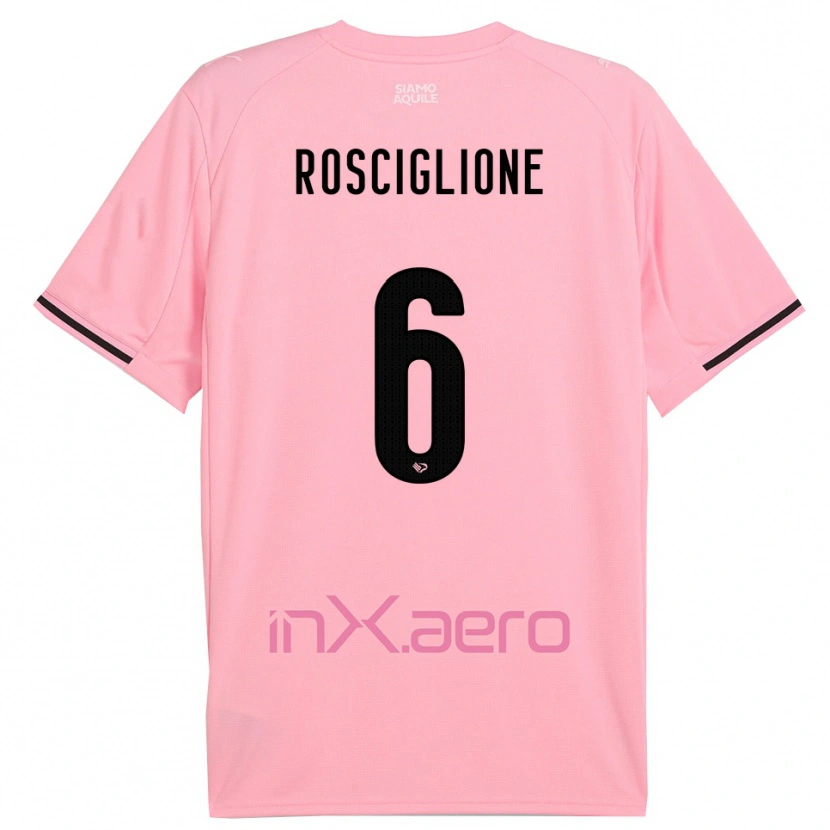 Danxen Kinder Davide Rosciglione #6 Pink Schwarz Heimtrikot Trikot 2025/26 T-Shirt
