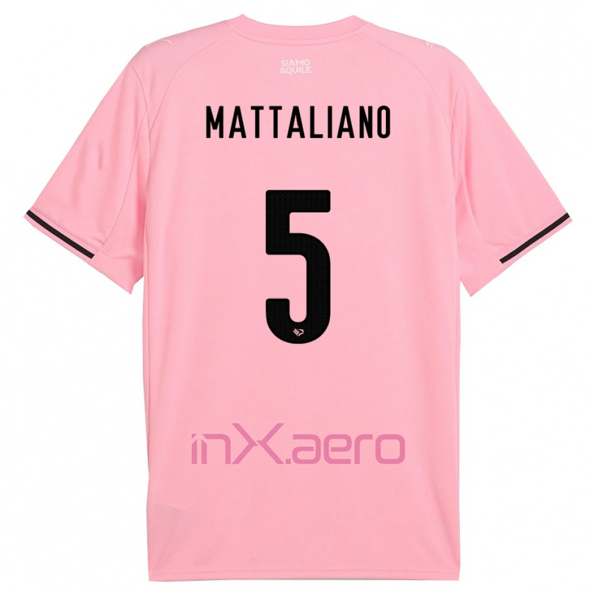 Danxen Kinder Cristian Mattaliano #5 Pink Schwarz Heimtrikot Trikot 2025/26 T-Shirt